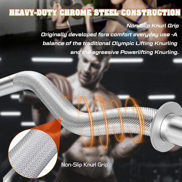 WINNOW Curlstange EZ Bars Комплект: штанга та гантельні рукоятки для важкої атлетики, паверліфтингу, присідань, випадів, тренувань у спортзалі