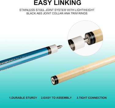 Більярдний кий 58 дюймів з насічкою 13 мм, 20oz, 4 кольори - для початківців, комерційного використання та дому