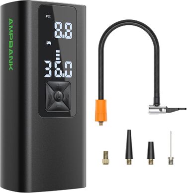 Портативний компресор AMPBank AT003 150PSI, 6000mAh, LED-дисплей, для шин авто, мото, велосипеда, м'ячів