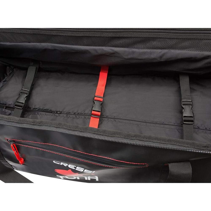 Сумка Cressi Tuna Bag 120 л, водонепроникна, чорно-червона, з колесами або без, унісекс для дорослих