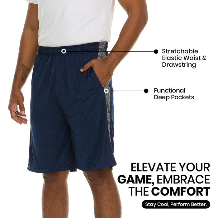 Шорти спортивні чоловічі - баскетбольні шорти - для занять спортом, тренувань, бігу XL, комплект B