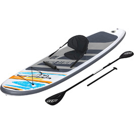Надувна SUP-дошка Bestway Hydro-Force White Cap з сидінням, 305x84x12 см, комплект для веслування