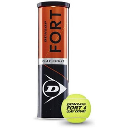 Тенісні м'ячі Dunlop Fort Clay Court 4 шт. - офіційні змагальні м'ячі для гри на глині