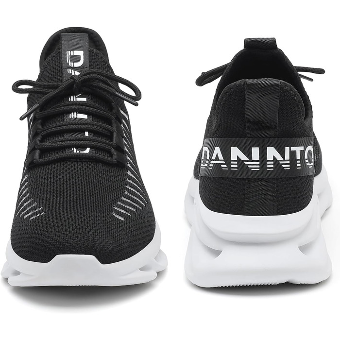 Кросівки для бігу DANNTO - чоловічі та жіночі, спортивні, зручні, дихаючі, з неслизькою підошвою, для занять у залі, фітнесу, вуличної біговій активності, чорно-білі, 46 EU