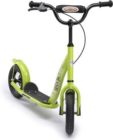 Дитячий роликовий самокат STAR SCOOTER з повітряними колесами (10 дюймів) для хлопчиків та дівчаток 4-5 років. Зелений