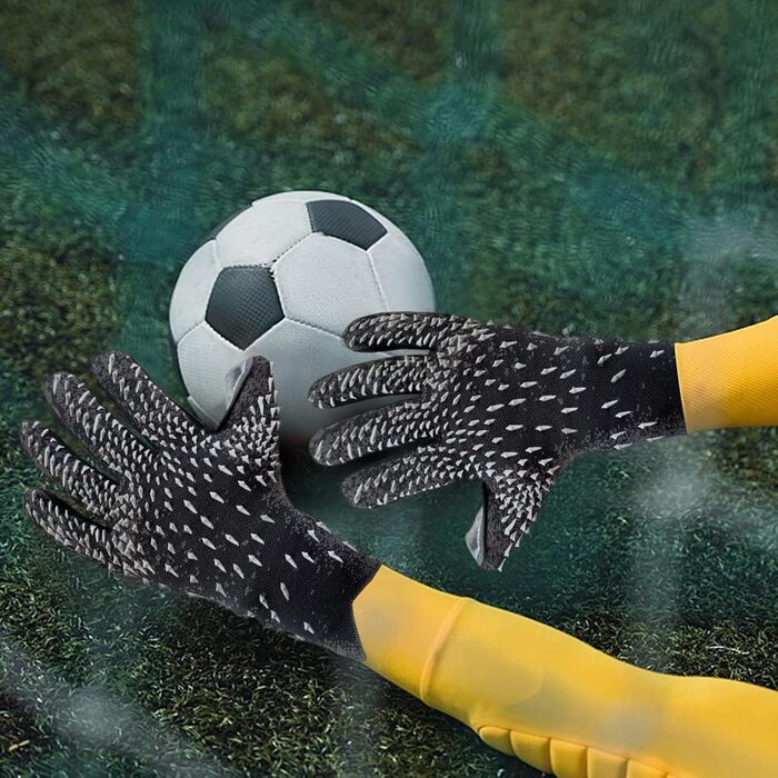 Воротарські рукавички OLYSPM для дітей і дорослих, чорні, розміри 6-10, захист зап'ястя, антиковзні, зносостійкі