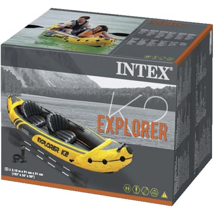 Каяк Intex Explorer K2 - двомісний, для відпочинку та сплавів