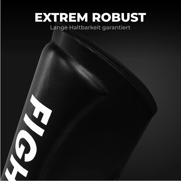 FIGHTR® професійний щиток для гомілки, екстра товстий – ідеальний захист і посадка для кікбоксингу, MMA, муай тай, єдиноборств