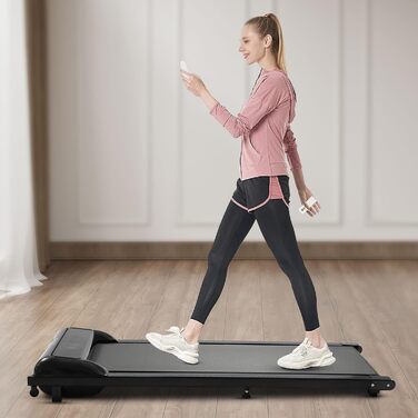 Доріжка Walking Pad для ходьби під стіл, компактна бігова доріжка для дому та офісу з LCD-дисплеєм і пультом, чорна