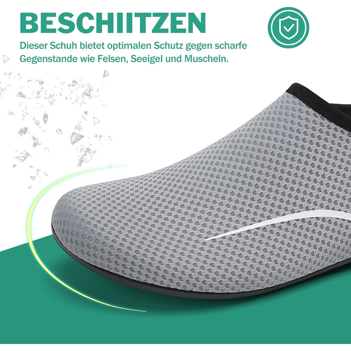 Чоловічі та жіночі аквашузи Sixspace для плавання, серфінгу, йоги. Швидка сушка, дихаючі, slip-on. Розмір 47 EU