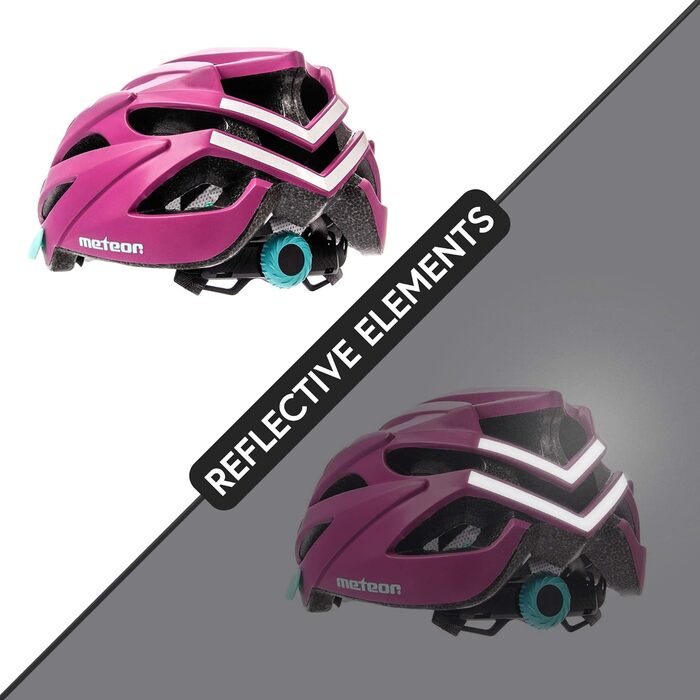 Велосипедний шолом meteor® Marven для чоловіків, жінок і дітей, MTB, BMX, скейтборд, ролики, самокат, розмір L (58-61 см), колір баклажан