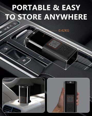 Електричний повітряний насос SERVOMASTER з манометром, 150PSI, LED, для авто, мото, велосипеда та м'ячів (чорно-червоний)