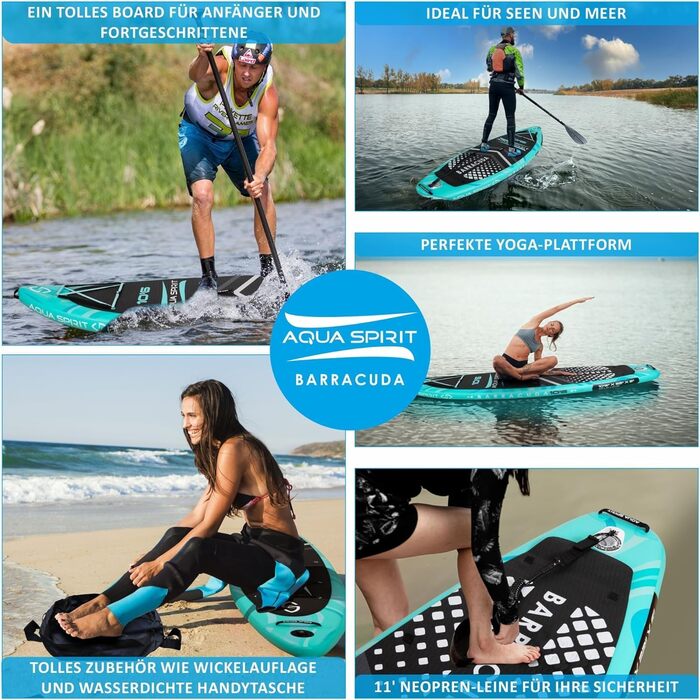 SUP дошка Aqua Spirit надувна 2024, 320x81x15 см, комплект (весло, рюкзак, насос) для початківців/експертів, зелений, гарантія 2 роки
