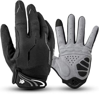 Велосипедні рукавички Vollfinger для чоловіків та жінок з сенсорним екраном, MTB, з гелевою підкладкою, чорні