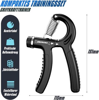 Набір для тренування зап'ястя 2 шт. (5-60 кг), тренажер для рук та зап'ястя, Grip, антиковзкий, для спортсменів та відновлення, FC0101 (Світло-сірий)