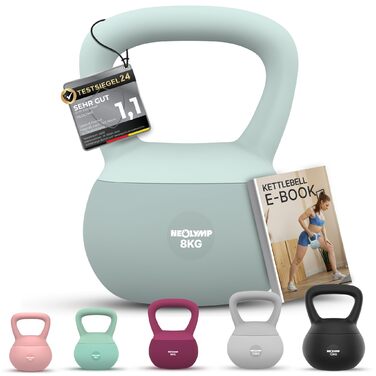 NEOLYMP Soft Kettlebell: м'яка гантеля для фітнесу з регулюванням ваги 2-12 кг, Sky-blue (8 кг)