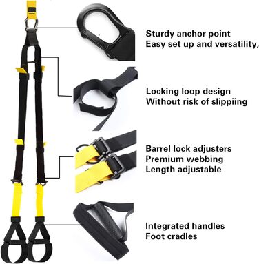 HAKENO Турнік для турніків на двері, стійкий (до 200 кг) - Фітнес-тренажер для дому з петлею