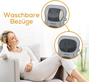 Масажне крісло Beurer MG 320 Shiatsu для спини, шиї та стегон з функцією повітряної компресії, світла та теплової терапії, сірий колір