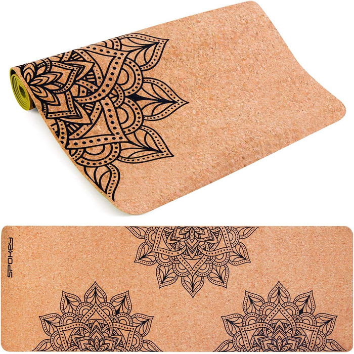 Йога-мат Spokey Savasana 183x60x0,4 см з корку та TPE, нековзний, екологічний, для йоги, пілатесу, фітнесу