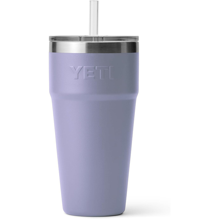 Термокружка YETI Rambler з соломкою, нержавіюча сталь, вакуумна ізоляція, 769 мл, Космічний фіолетовий
