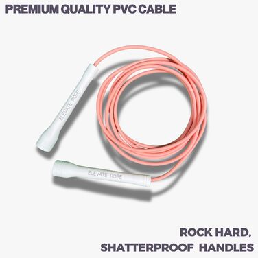 Стрибкове канат Elevate Speed Rope MAX - професійний, 5 мм, 3 м, з міцного PVC, чорний/білий (матовий рожевий)