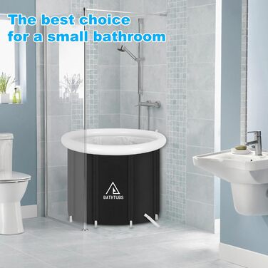 Надувна ванна для льоду Faltbare Eisbad - велика, чорна (80x65 см)