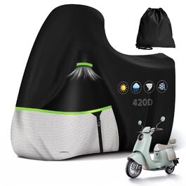 Водонепроникний чохол на мотоцикл Piaggio Vespa GTS GTV GT 60/300/250/125 (без кофра), 420D Oxford, зимовий захисний тент