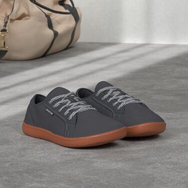 WHITIN Унісекс Шкарпетки-туфлі з широким носком | Мінімалістичні шкарпетки-туфлі з підошвою Zero-Drop (38 EU, Сірий гумовий)