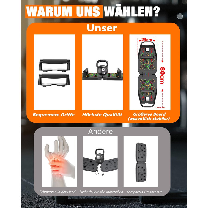 Багатофункціональна дошка для віджимань 20 в 1, складаний тренажер для дому та фітнесу, регульована портативна рама для тренувань (чорна)