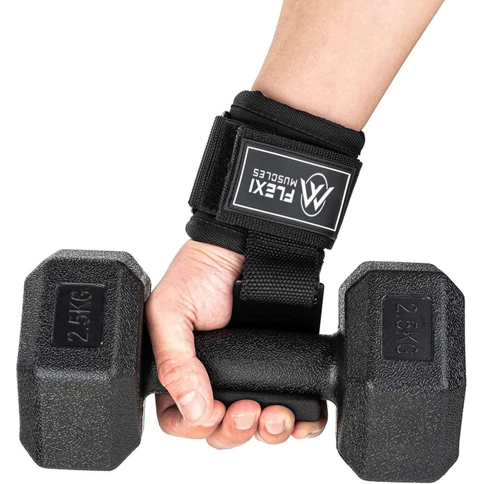 Набір гачків для штанги (2 шт) - чорний - неопрен - гачок для важкої атлетики - WEARABLE_WEIGHT - липучка - чорний