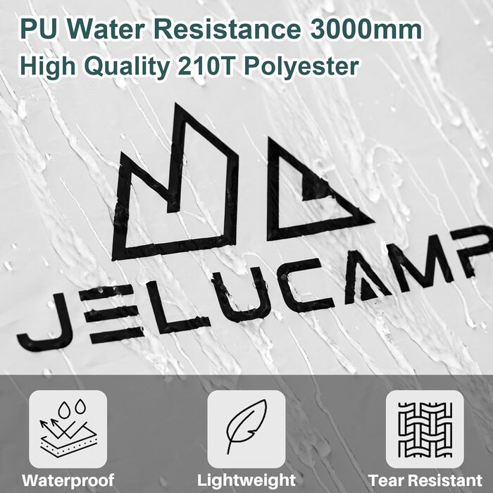 Намет JELUCAMP для 4 осіб, купольний, водонепроникний, легкий, для кемпінгу, туризму, походів, зелений
