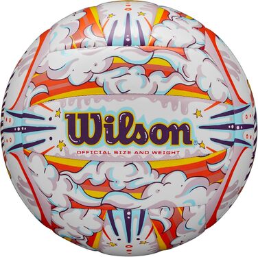 Волейбольний м'яч WILSON Graffiti, офіційний розмір, для вулиці, біло-оранжевий