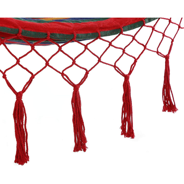 Гамак DETEX для двох міцний Boho-стиль для саду, кемпінгу, подорожей, макраме XXL 300 кг (Червоний)
