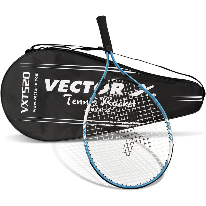 Ракетка для тенісу Vector X VXT-520, графітова, 25 дюймів (3/4 чохол), синя - легка, міцна, з амортизацією