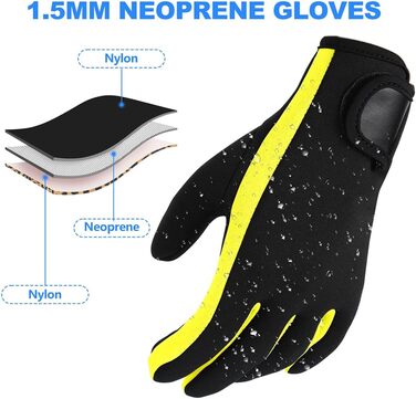 Wetsuits Dive & SAIL Wetsuits 1,5 mm Neopren Handschuhe для дайвінгу та водних видів спорту (жовті)