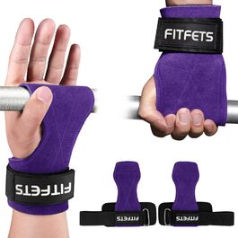 Лідши для важкої атлетики Zughilfen: шкіряні ремені для тренувань, бодібілдингу, пауерліфтингу та фітнесу (фіолетовий)