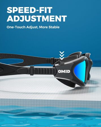 Окуляри плавальні OMID P2 Lite BlackWhite (S) - антиблікові, для дорослих та підлітків