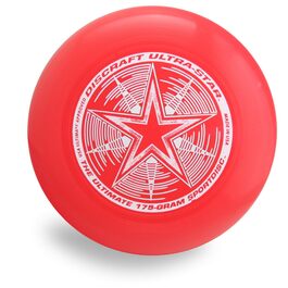 Фрісбі Discraft Ultra-Star 175g - професійний диск для гри в Ultimate Frisbee (червоний, однотонний)