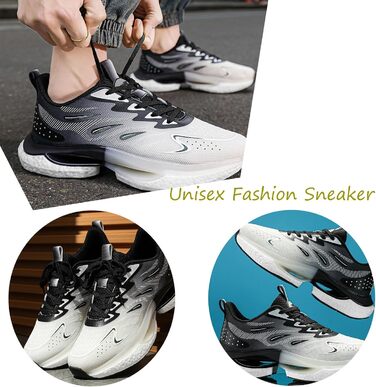 Спортивне взуття для жінок та чоловіків: кросівки для бігу, фітнесу, прогулянок та повсякденного носіння. Розміри 35-45 EU (44 EU, чорний, білий, сірий)