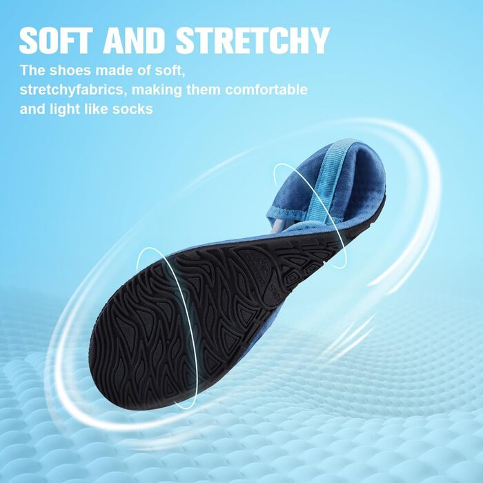 Чоботи для плавання WateLves: аквашузи, шкарпетки для води, пляжні та басейнові для чоловіків та жінок (44/45 EU, синій)