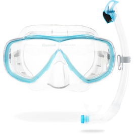 Набір для снорклінгу Cressi Estrella: маска та трубка Seal Dry, прозорий/аквамарин, універсальний розмір