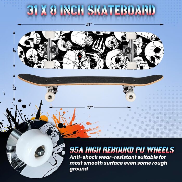 Скейтборд ANYFUN Pro Complete 31x8