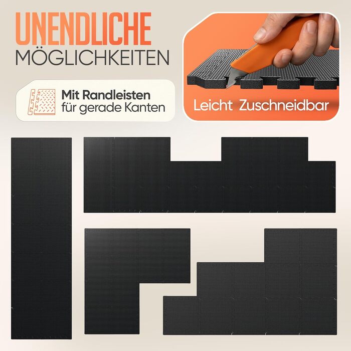 Фітнес-килимок Puzzle Anthracite 1.67 м² (18 матів) + Антиковзкий килимок в подарунок | Килимок для спорту, гімнастики, тренувань