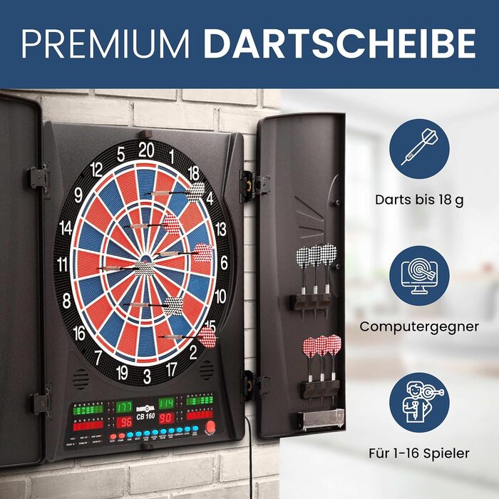 Електронний дартс Dartona CB160 Cabinett – турнірний, 33 гри, 160+ варіантів