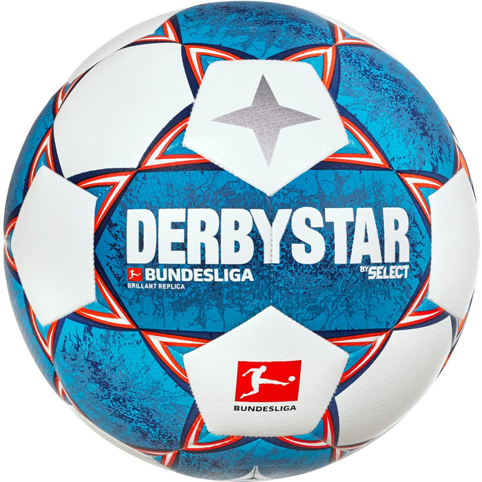 Футбольний м'яч Derbystar Brillant Replica v21, розмір 5, білий/помаранчевий/синій