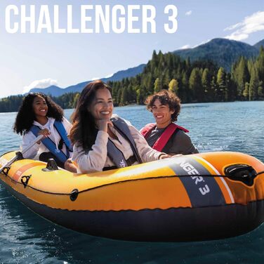 Надувний човен Intex Challenger 3 з веслами та насосом, 295 x 137 x 43 см, модель 66313NP