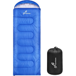 Сплячий мішок Outdoor Sportneer для дорослих та дітей - легкий спальник для кемпінгу, походів, рюкзаків 220x75см, блакитний
