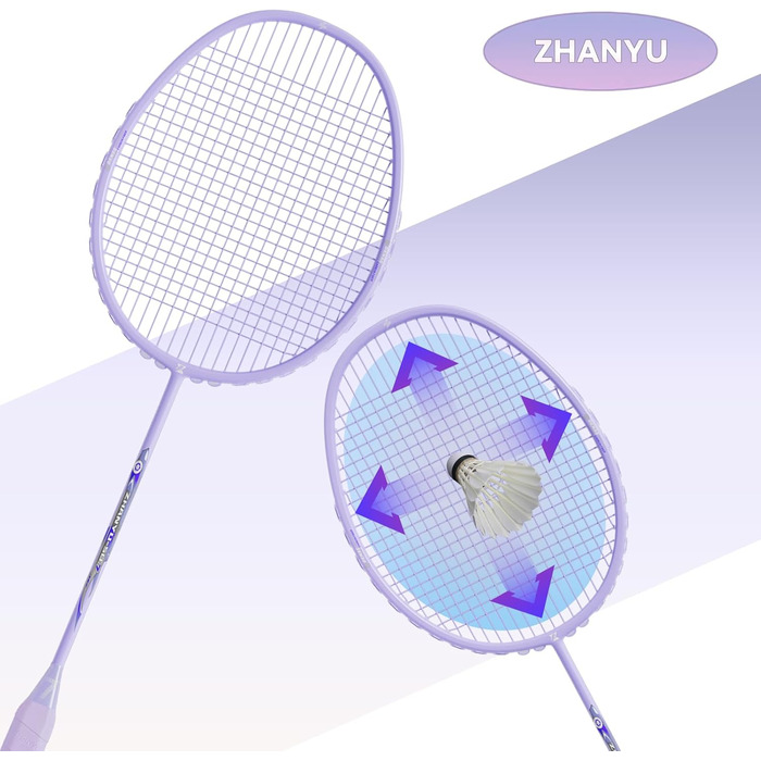 Ракетка для бадмінтона Profi 100% карбон, ультралегка, для тренувань та розваг, в комплекті з чохлом (фіолетовий)
