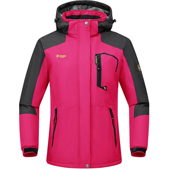 Жакет Rdruko для сноуборду та лиж, зимовий, утеплений, з софтшелу, водонепроникний, з капюшоном (рожевий, S)