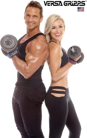 Versa Gripps PRO оригінальні, тренувальні ремені для фітнесу, сріблясто-чорні, розмір Reg/Large, вироблено в США
